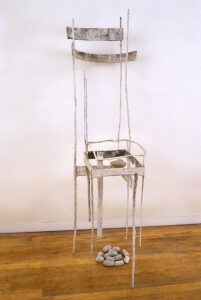Chair (no.3), 1993 plaster, fabric and steel 52 1/4 x 15 3/4 x 24 in.