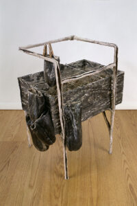 Untitled (no. 118), 1997 plaster, earth, fecal matter, rubber, steel, paper, ink and wood 29 1/2 X 18 1/2 X 23 3/4 in.